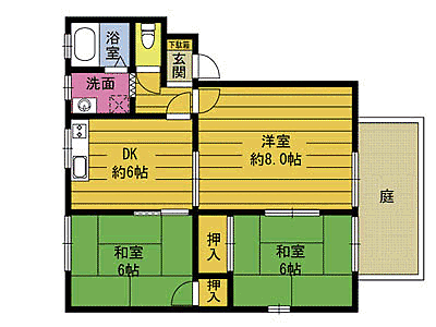 フレグランスＭ　Ａ 101｜大分県大分市下郡南５丁目(賃貸アパート3DK・1階・53.00㎡)の写真 その2