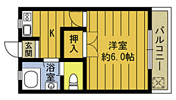 メゾン・ド・エリータ 1Kの間取図画像
