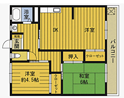 グリーンビル羽屋 2LDKの間取図画像