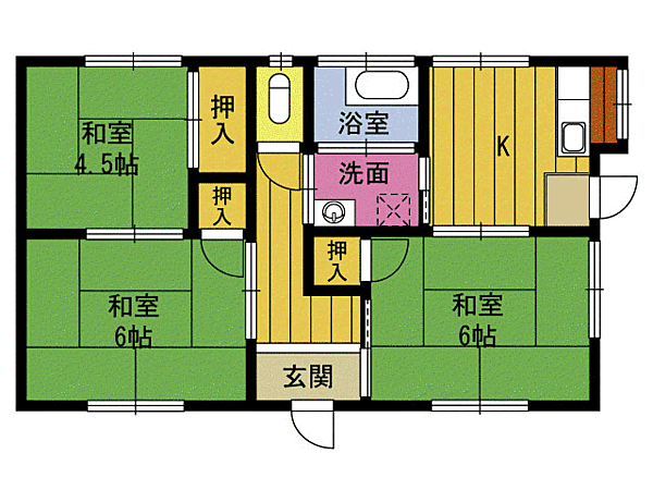 コンフォートＹＡＮＯ　11 ｜大分県大分市大字古国府(賃貸一戸建3K・1階・57.62㎡)の写真 その2