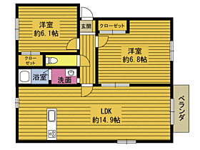 プライムコート羽屋I 112 ｜ 大分県大分市大字羽屋（賃貸アパート2LDK・1階・60.57㎡） その2