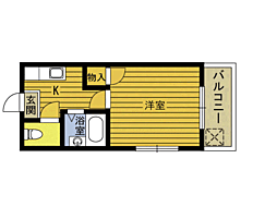 グリーンリーブス600 1Kの間取図画像