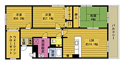 アディα 3階3LDKの間取り