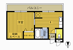 VILLAPLACEOITAB 1DKの間取図画像