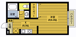 セジュールSE 1Kの間取図画像