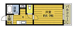 B-LINKMIYAZAKI 1Kの間取図画像