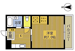 VILLAPLACEOITAB 1Kの間取図画像