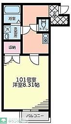 エルガラン 1Kの間取図画像