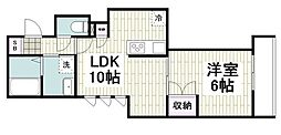 REVEURHILL 1LDKの間取図画像