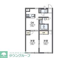 レオパレスグリーンウッド2 2DKの間取図画像