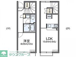 レオネクストユニベール 1LDKの間取図画像