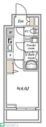 N-stageカシワダイ 1Kの間取図画像