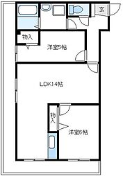 Wealthy長谷 2LDKの間取図画像