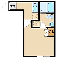 本厚木レジデンス 1Kの間取図画像