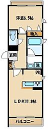 Fierte本厚木 1LDKの間取図画像