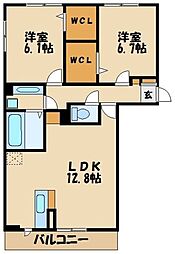 ウィンドワード 2LDKの間取図画像