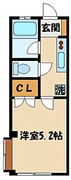 恩名第3ビル 1Kの間取図画像