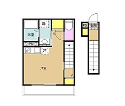 ミズホテラス ワンルームの間取図画像