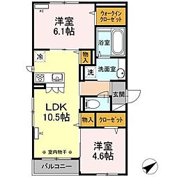 クレシェンテ 2LDKの間取図画像