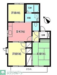 アネックス大下1 3DKの間取図画像