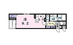 ベルエミール 1Kの間取図画像