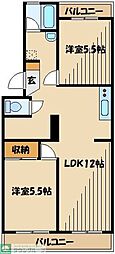 グランドゥール 2LDKの間取図画像