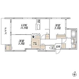 仮)入谷西3丁目メゾン 2LDKの間取図画像