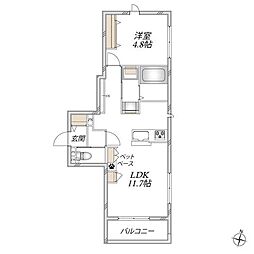仮)入谷西3丁目メゾン 1LDKの間取図画像