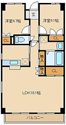 メゾンアイ 2LDKの間取図画像