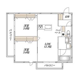 仮)上今泉2丁目メゾン 2LDKの間取図画像