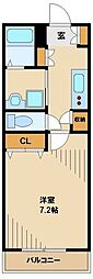 リレント 1Kの間取図画像