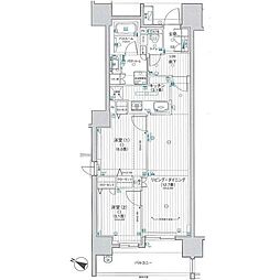 日神パレステージ小田急相模原フロント 10階2LDKの間取り