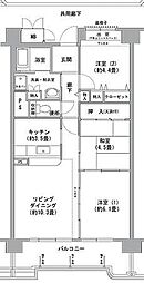 コーシャハイツ高見38 3LDKの間取図画像