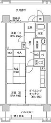 コーシャハイツ森之宮 3DKの間取図画像
