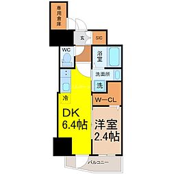 エステムコート名古屋葵 1DKの間取図画像