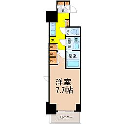 S-RESIDENCEAOI2 1Kの間取図画像