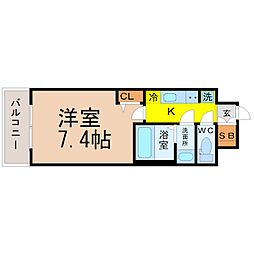 アドバンス名古屋モクシー 1Kの間取図画像
