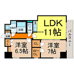 ランドハウス泉 2LDKの間取図画像