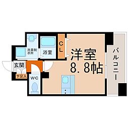 プレサンス名古屋STATIONビジュ ワンルームの間取図画像