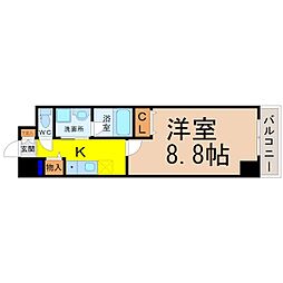 NEWCITYAPARTMENTS円上町 1Kの間取図画像