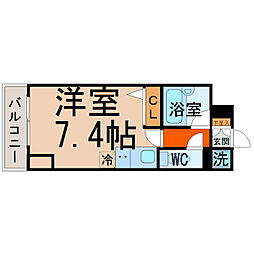 スペーシア堀田 1Kの間取図画像