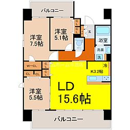 S-RESIDENCE本郷2 3LDKの間取図画像