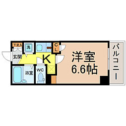 パルティール鶴舞 1Kの間取図画像
