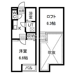 Creo庄内通 1Kの間取図画像