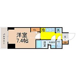 エスリード新栄グランラグジェ 1Kの間取図画像