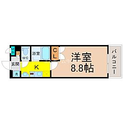 パルティール神宮前 1Kの間取図画像