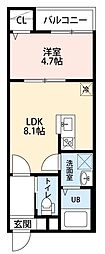 アエスタース 1LDKの間取図画像