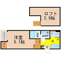 メイプルスクエア大宮 1Kの間取図画像