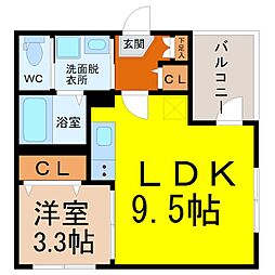 HaimishYASUKUNI 1LDKの間取図画像