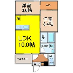 REGALEST Belcanto 2LDKの間取図画像